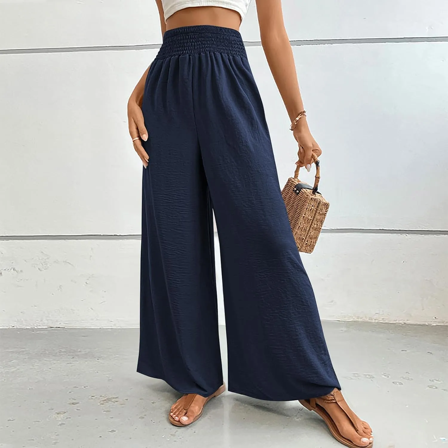 for Women Fall Summer Loose Fit High Cut Flare Wide Leg Straight Leg Long Bootcut Leg Pants Women 2025 Trendy