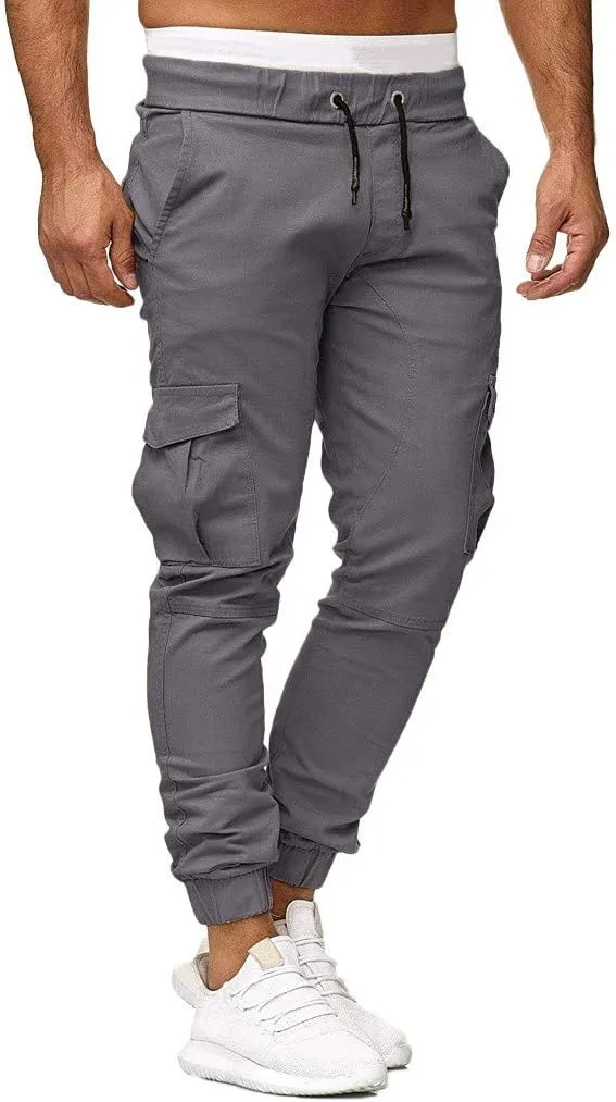 GIERIDUC Men's Cargo Fleece Jogger Sweatpant Mens Pajama Pants Long Length Men's Khaki Corduroy Pants Mens Outdoor Work Pants