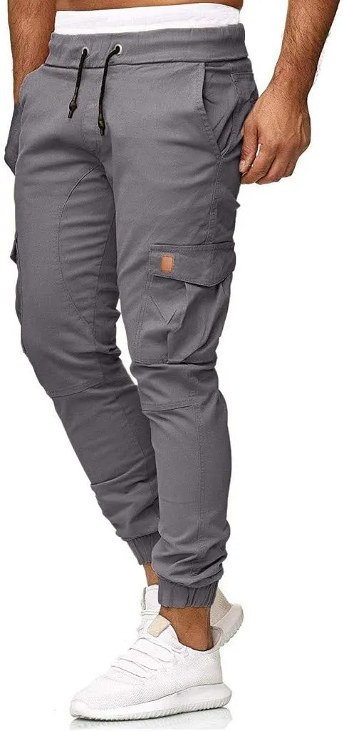 GIERIDUC Men's Cargo Fleece Jogger Sweatpant Mens Pajama Pants Long Length Men's Khaki Corduroy Pants Mens Outdoor Work Pants