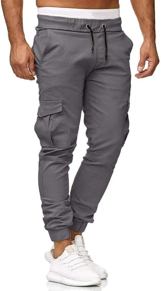 GIERIDUC Men's Cargo Fleece Jogger Sweatpant Mens Pajama Pants Long Length Men's Khaki Corduroy Pants Mens Outdoor Work Pants