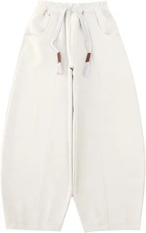 Girls Boys Baggy Wide Leg Sweatpants 𝗗rawstring Pockets Kids High Waist Aesthetic Hip Hop Pants Plain Joggers