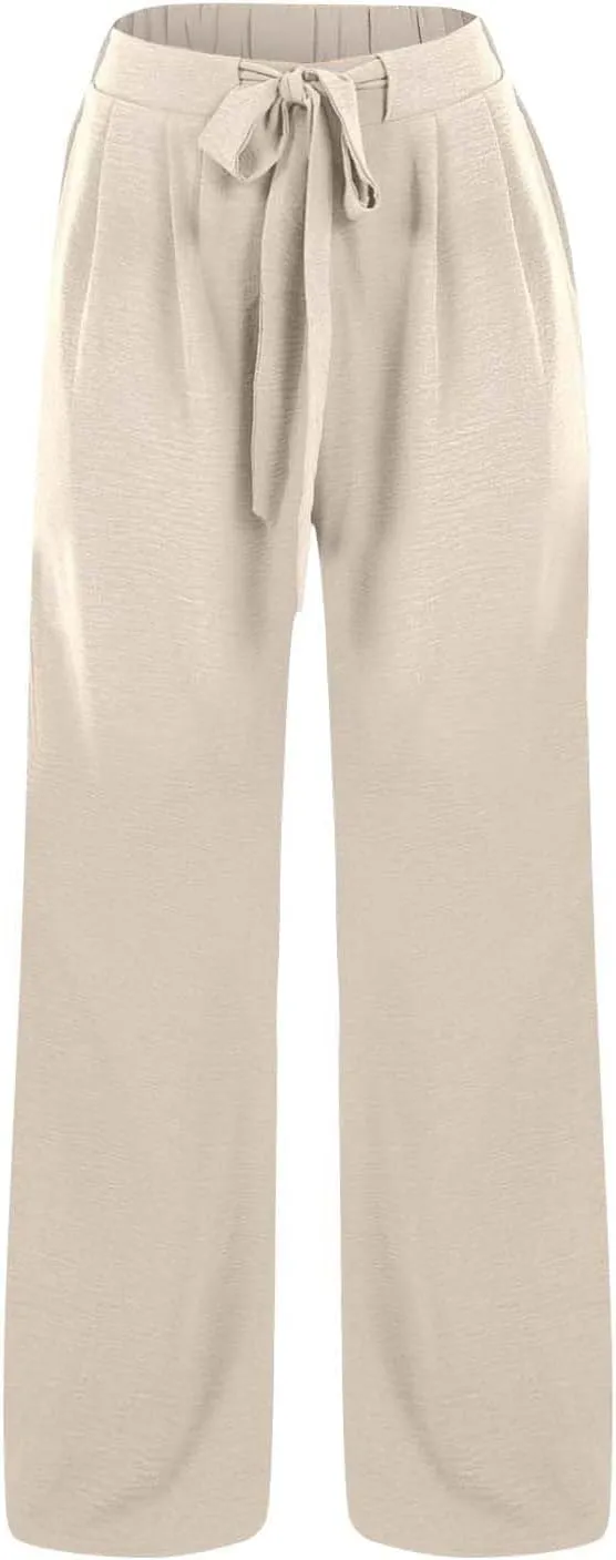 Girls Palazzo Pants High Waist Wide Leg Sweatpants Drawstring Kids Flowy Casual Trousers Loose Plain Elastic
