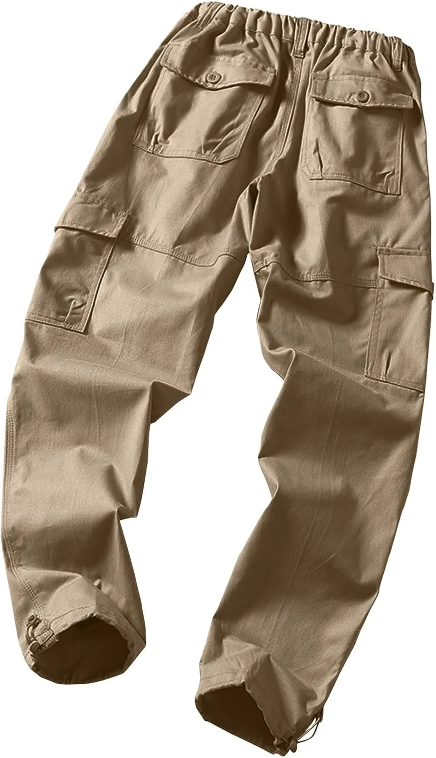 GOFULY Mens Cargo Pants Casual Ripstop Stretch Joggers Sweatpants Pockets Y2K Pants Men Slim Fit Travel Pants Plus Size 2024
