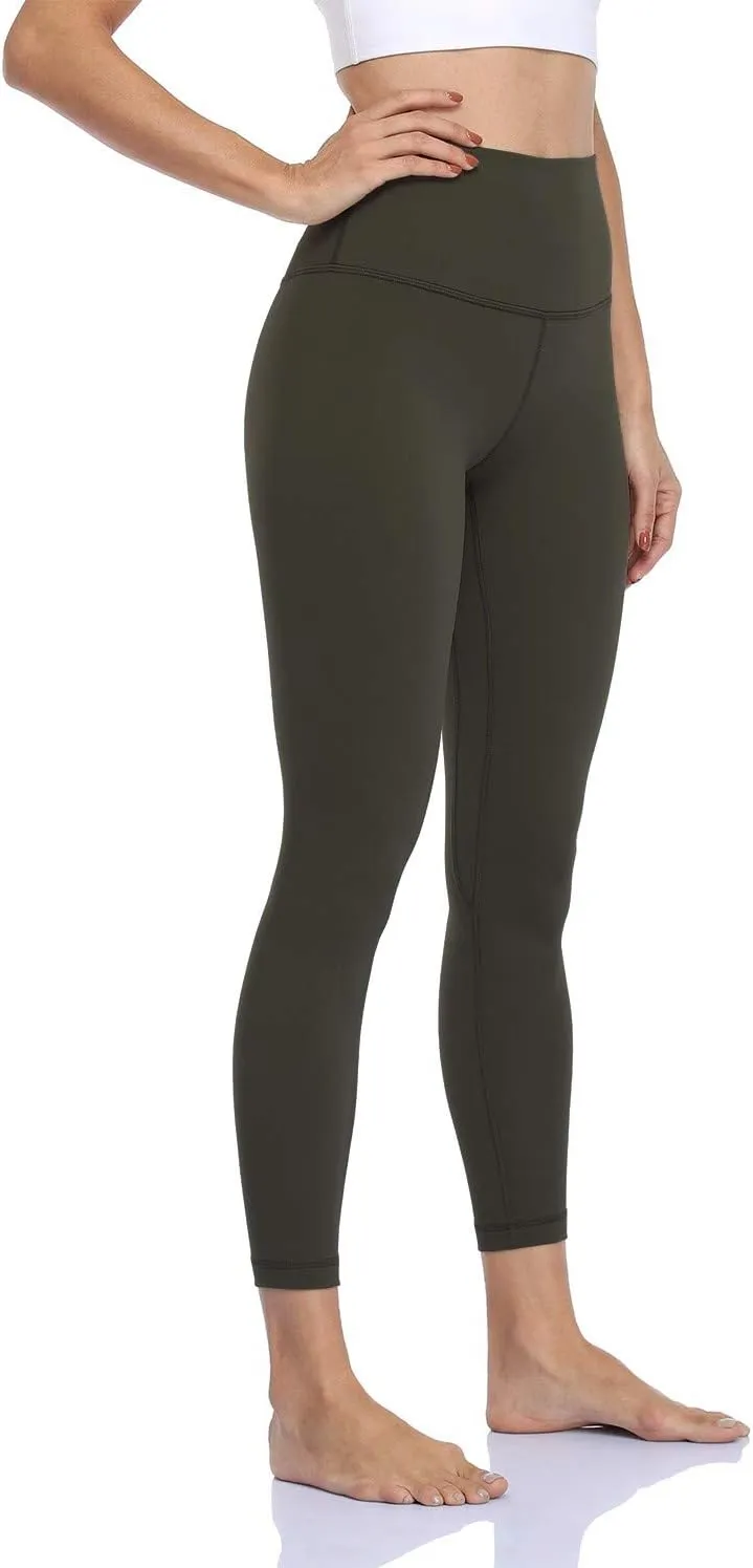 HeyNuts Essential/Pure&Plain 7/8 Leggings, High Waisted Compression Soft Pants Workout Athletic Yoga Pants 25"
