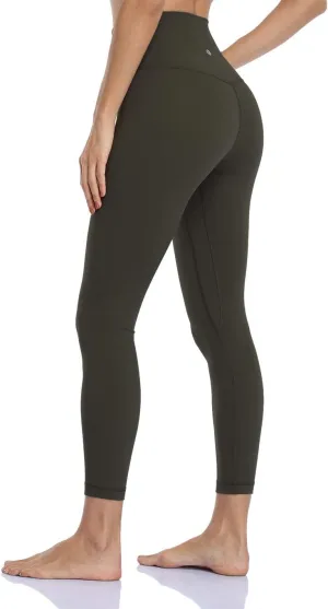 HeyNuts Essential/Pure&Plain 7/8 Leggings, High Waisted Compression Soft Pants Workout Athletic Yoga Pants 25"