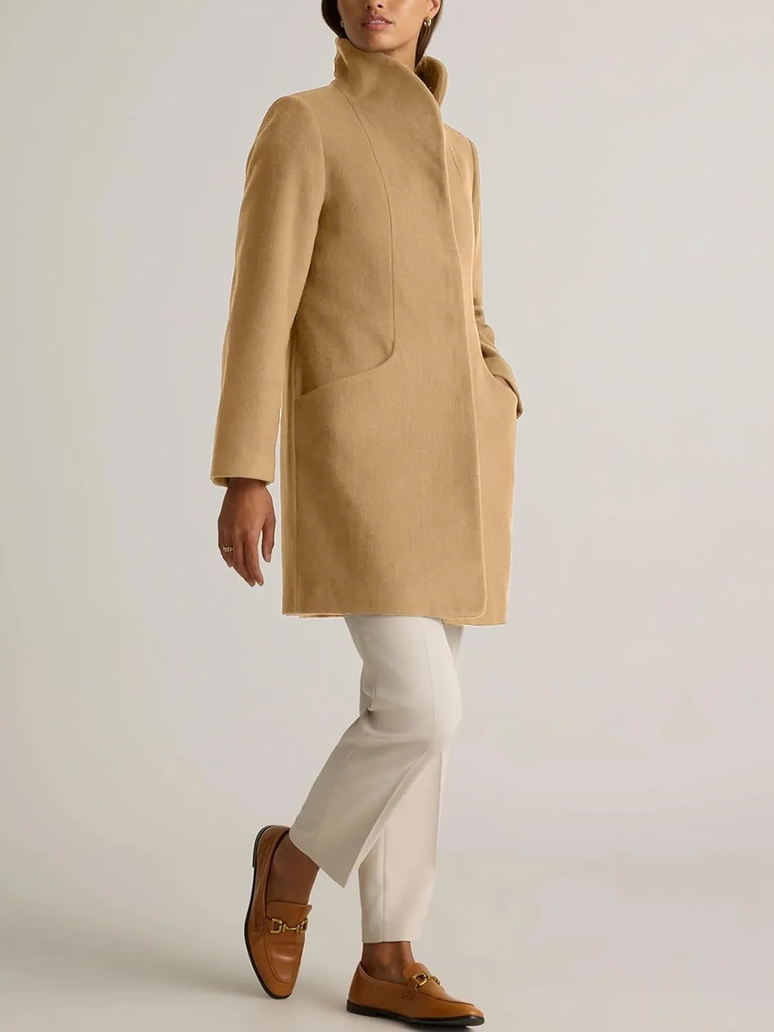 IDEALSANXUN Wool Coats for Women Fall Winter Peacoat Trench Coat Blazer Jackets