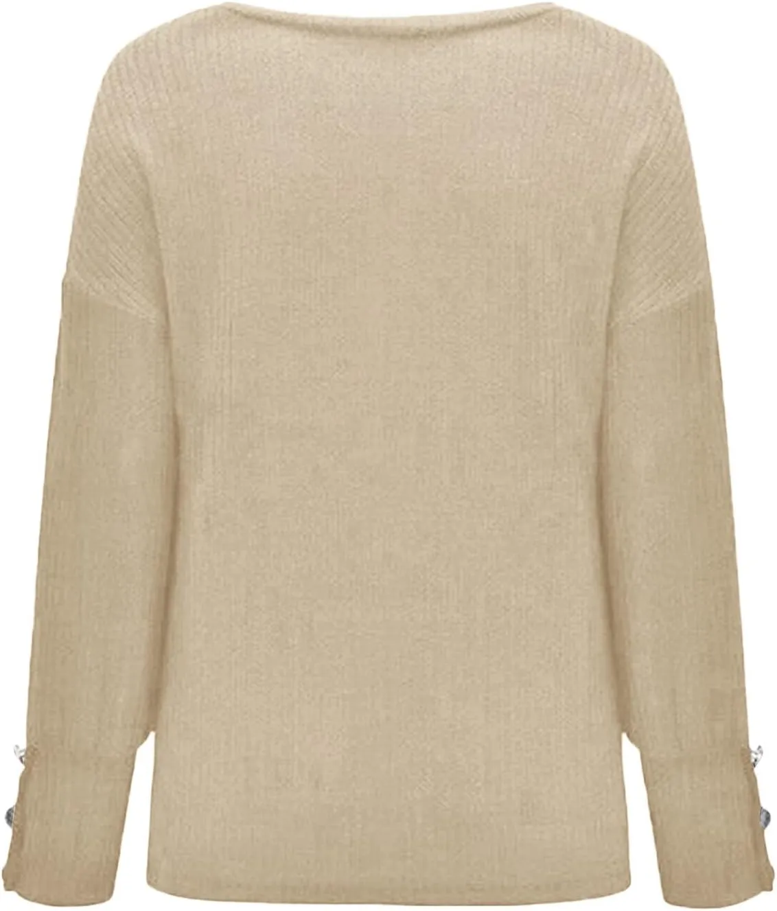iLH Womens Vinatge Sweaters Gigot Sleeve Button Crewneck Pullover Sweaters for Women Fall Winter Leisure Elegant Sweaters