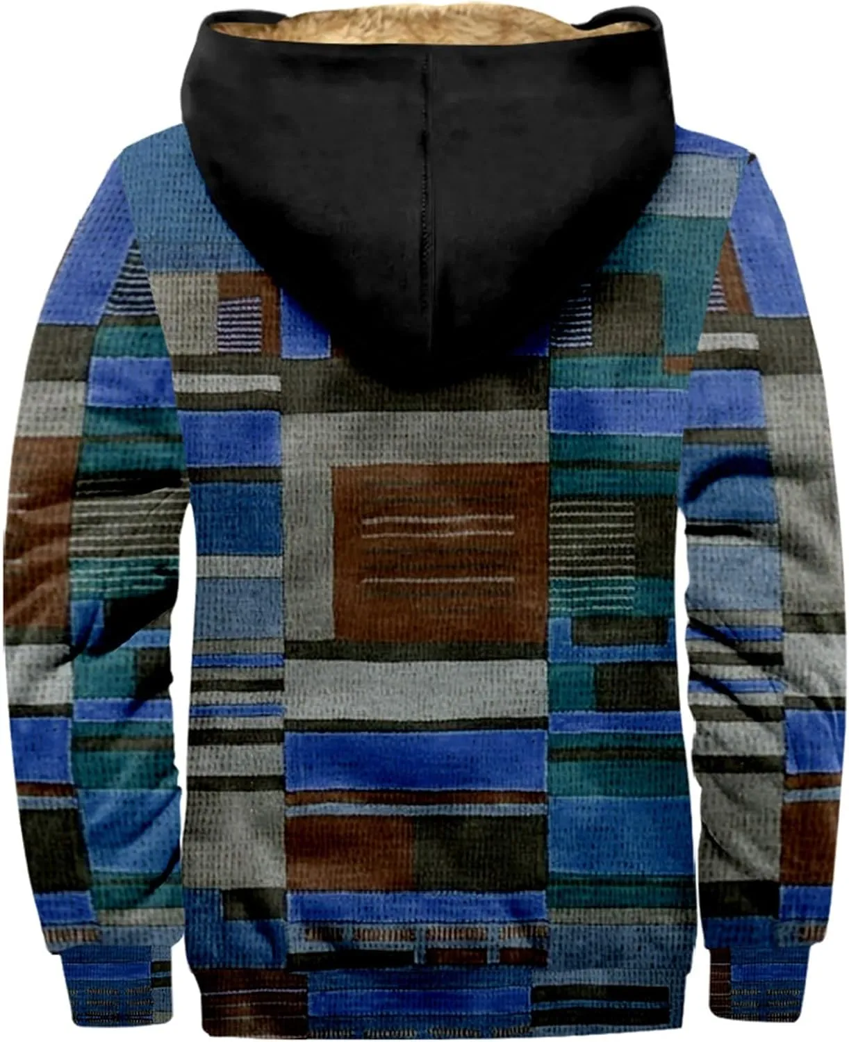 Jacket For Men Vintage Zip Up Padded Casual Hoodies Long Sleeve Trendy Thickened Warm Winter Coats