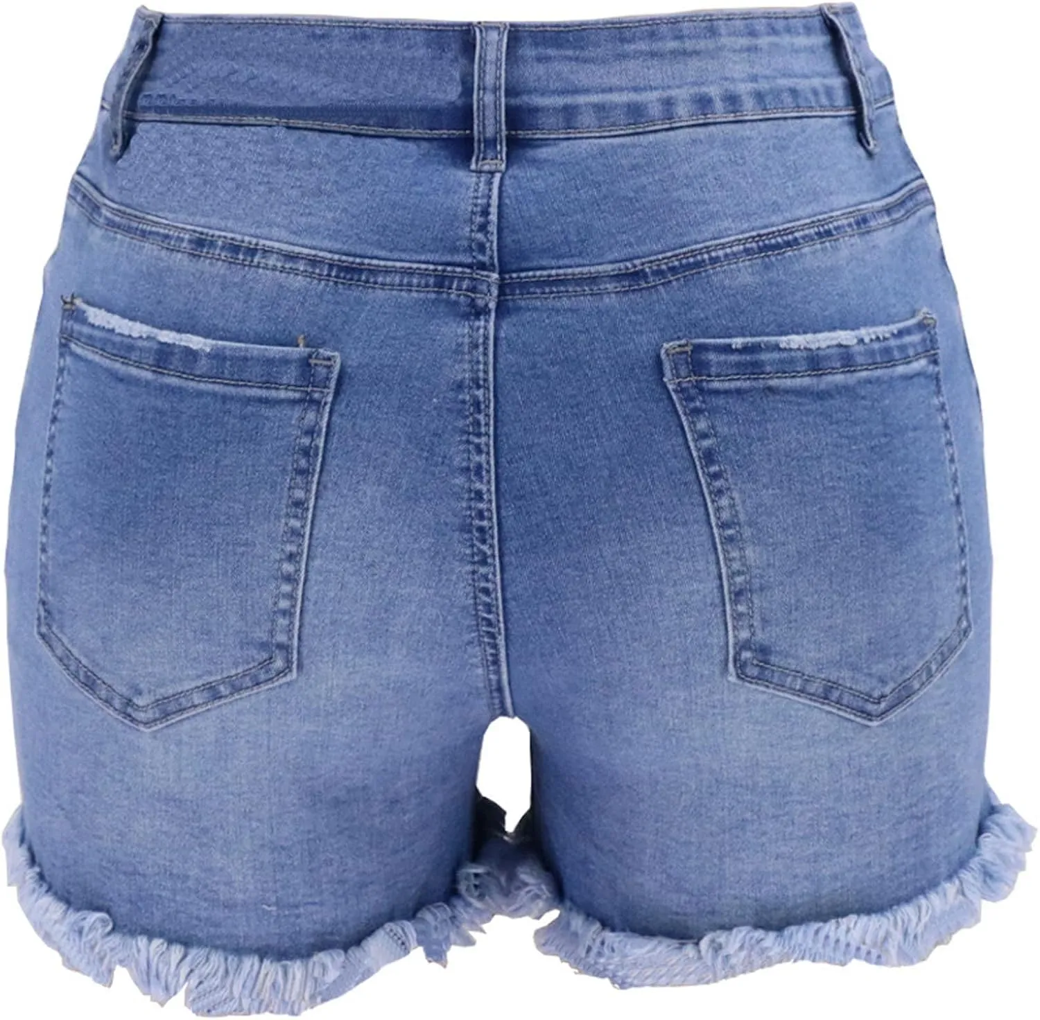 Jean Shorts for Women High Waisted Stretchy Distressed Denim Shorts Ripped Frayed Raw Hem Summer Casual Shorts