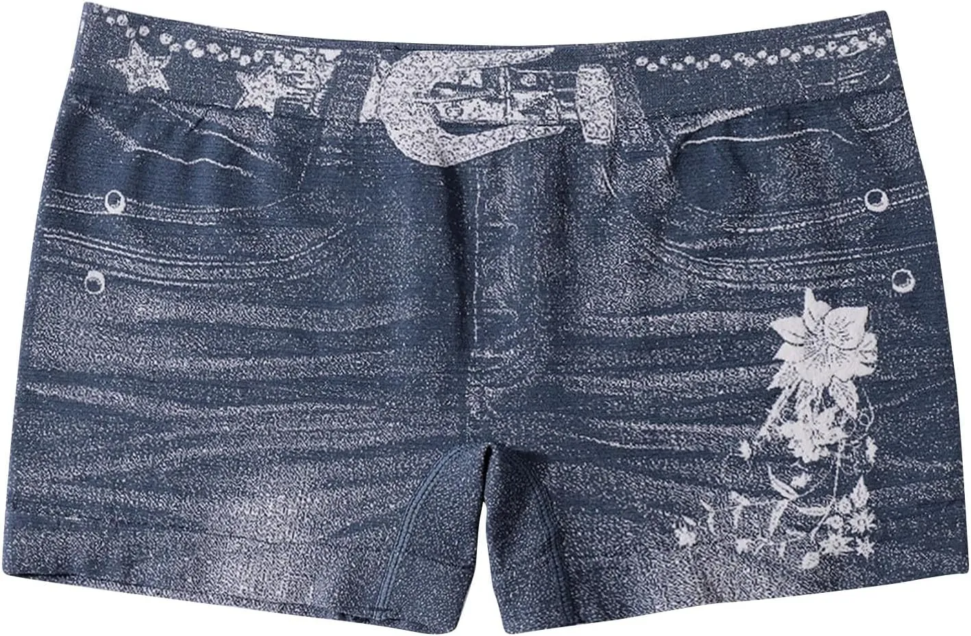 Jegging Shorts for Women Casual Summer High Elastic Mid Waisted Slim Fit Lightweight Yoga Printed