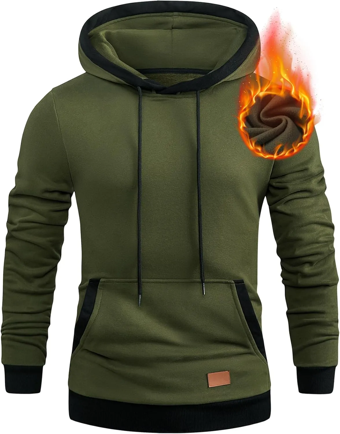 JMIERR Men's Cotton Casual Hoodies Sweatshirts Fashion Long Sleeve Drawstring Fleece Pullover Hoodie with Pockets