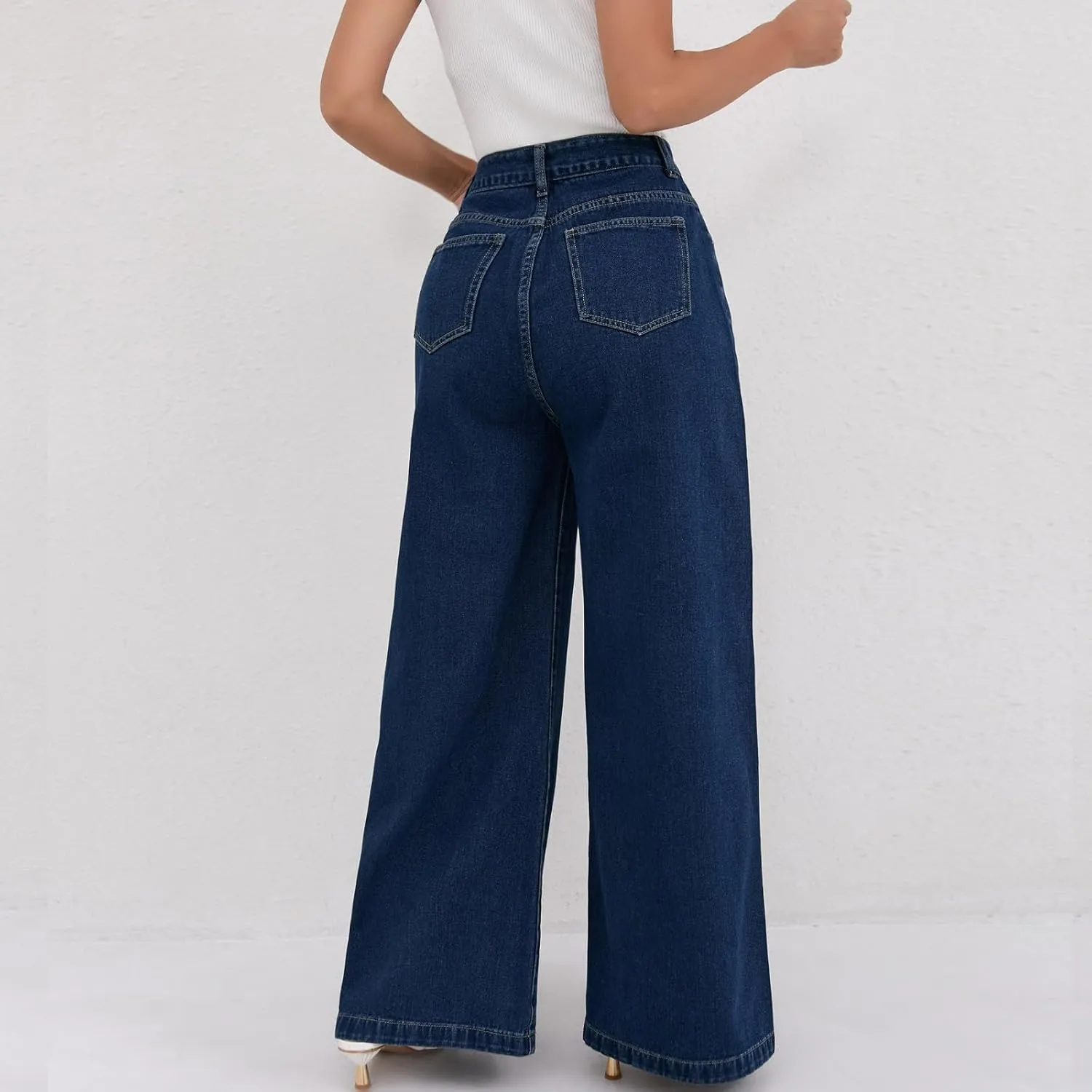 Juniors Loose Fit Denim Pants for Women Cowgirl High Cut Straight Leg Plain Long Leg Summer Fall 2025 Fashion Y2K