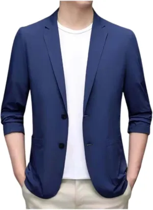 LCMTWX Mens Blazer Jacket 2024 Casual Men's Tops Jacket Fit One Button Fashion Men's Coats Jackets Black Suits For Men Men
