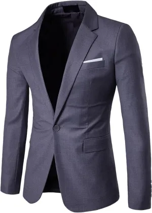 LCMTWX Mens Blazer Jacket 2024 Casual Men's Tops Jacket Fit One Button Fashion Men's Coats Jackets Black Suits For Men Men