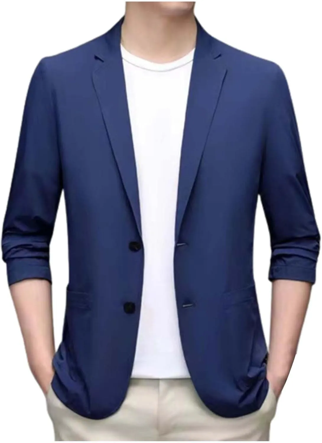 LCMTWX Mens Blazer Jacket 2024 Casual Men's Tops Jacket Fit One Button Fashion Men's Coats Jackets Black Suits For Men Men