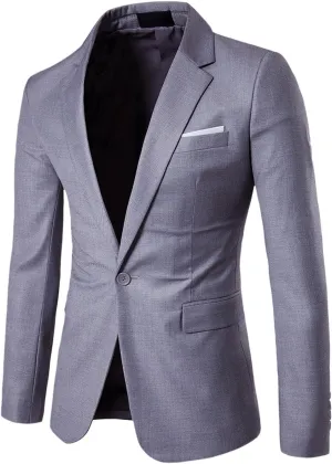 LCMTWX Mens Blazer Jacket 2024 Casual Men's Tops Jacket Fit One Button Fashion Men's Coats Jackets Black Suits For Men Men