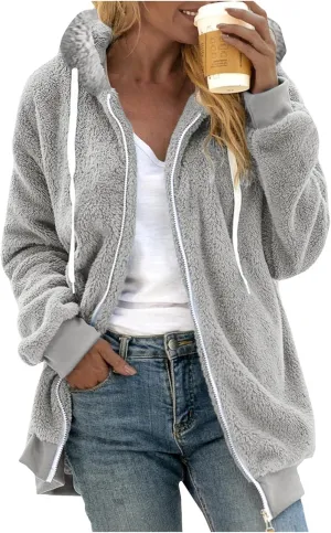 LCMTWX Women'S Winter Coats Color Pocket Long Sleeve Top Hooded Cardigan Jacket Long Jackets For Women Leather Jackets For