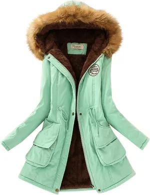 LCMTWX Womens Winter Fuzzy Fleece Jacket Jacket Coat Warm Winter Slim Women's Coat Hooded Coats Women'S Outwear