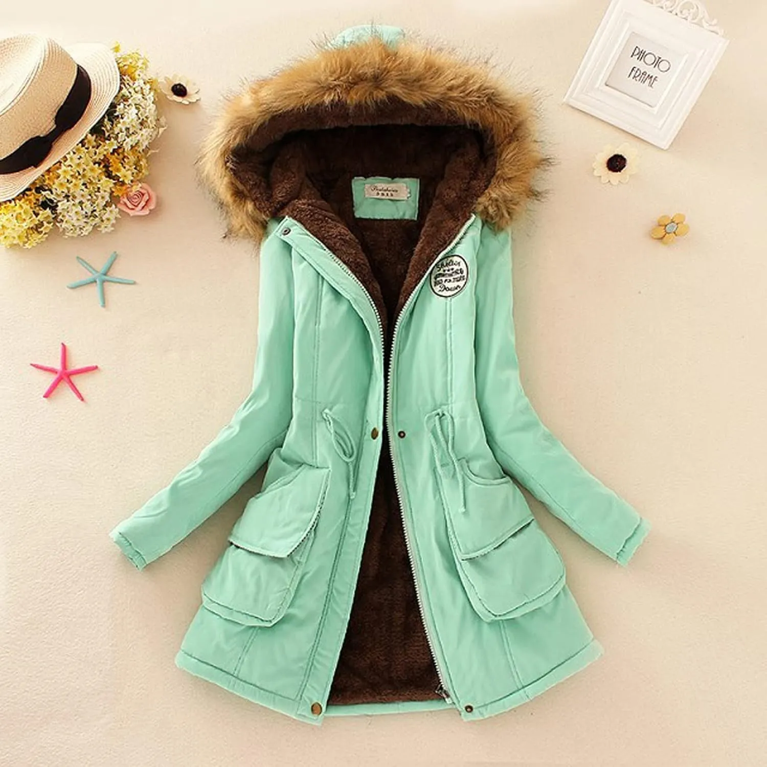 LCMTWX Womens Winter Fuzzy Fleece Jacket Jacket Coat Warm Winter Slim Women's Coat Hooded Coats Women'S Outwear