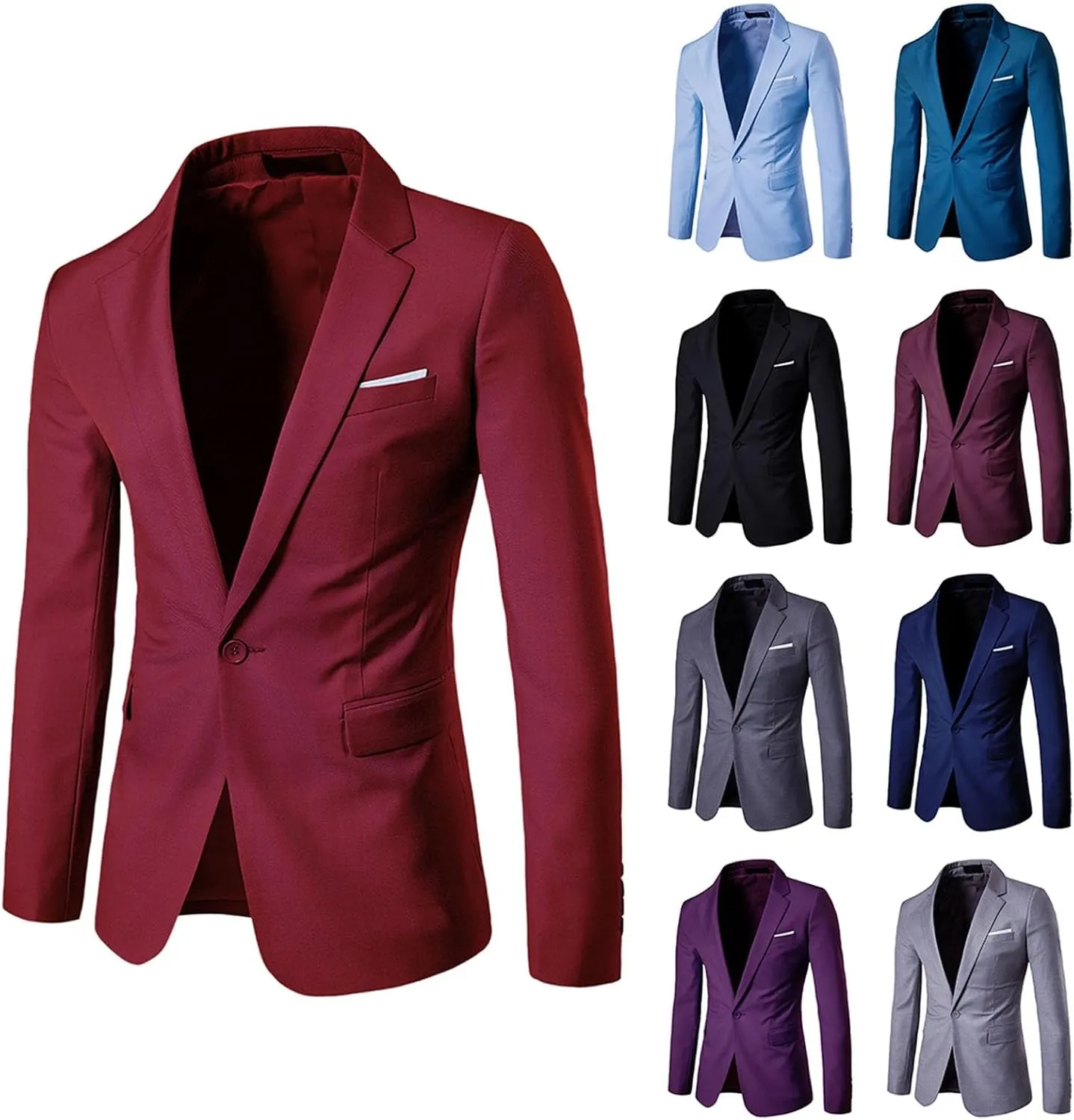 Linen Blazer Men One Button Slim Fit Sport Coat Business Daily Linen Blazer Mens Lightweight Jacket Cowboy Sports
