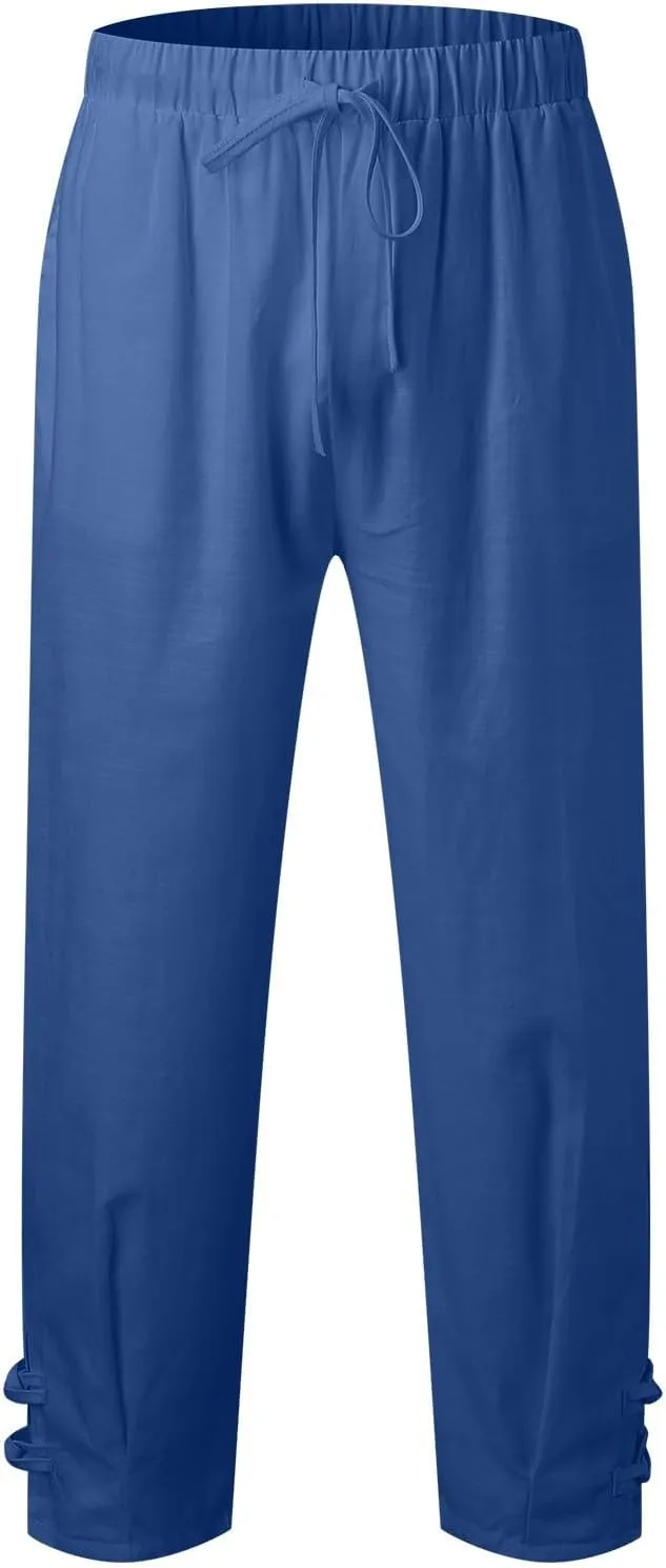 Linen Pants Men Lightweight Beach Pants Comfortable Loose and Light Trousers Workout Gym Running Pants Hip Hop Y2K
