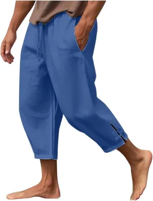 Linen Pants Men Lightweight Beach Pants Comfortable Loose and Light Trousers Workout Gym Running Pants Hip Hop Y2K