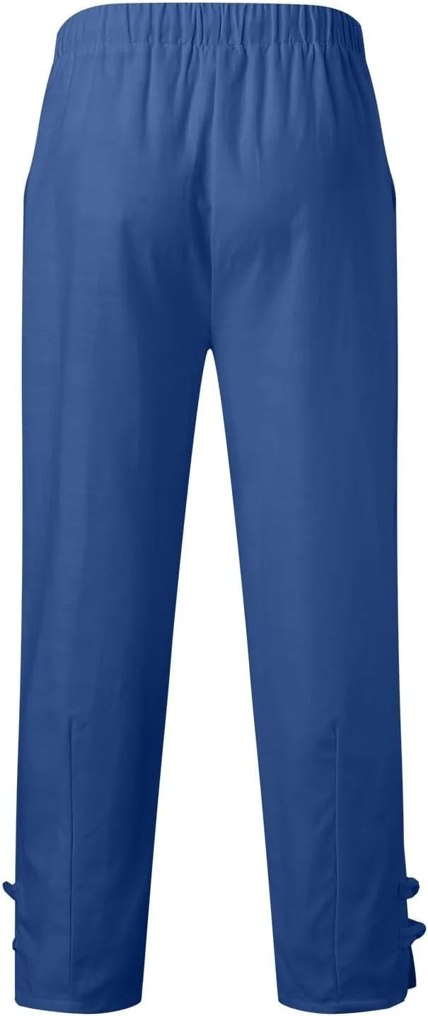 Linen Pants Men Lightweight Beach Pants Comfortable Loose and Light Trousers Workout Gym Running Pants Hip Hop Y2K