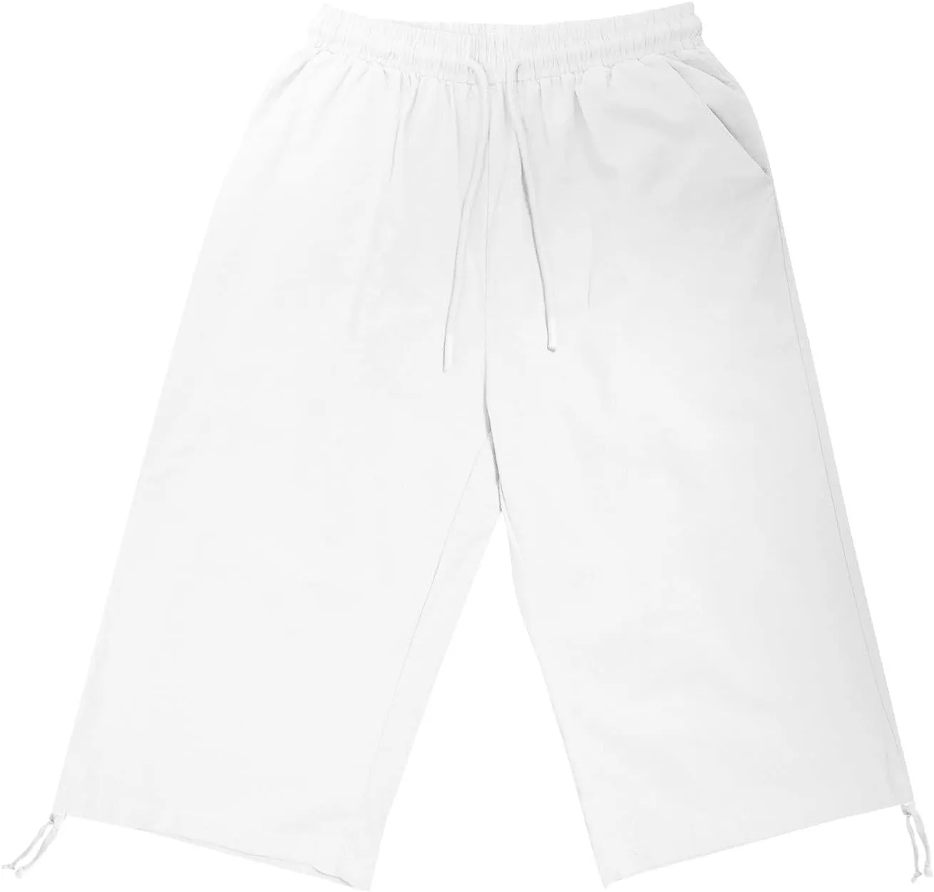 Linen Shorts for Women 2025 Knee Length Summer Shorts Drawstring High Waisted Bermuda Shorts Casual Shorts Pockets
