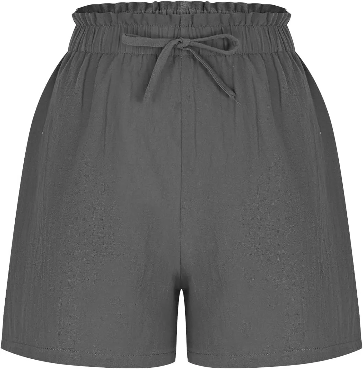Linen Shorts for Women Summer Casual High Waisted Trousers Lightweight Drawstring Beach Loose Shorts with Pockets