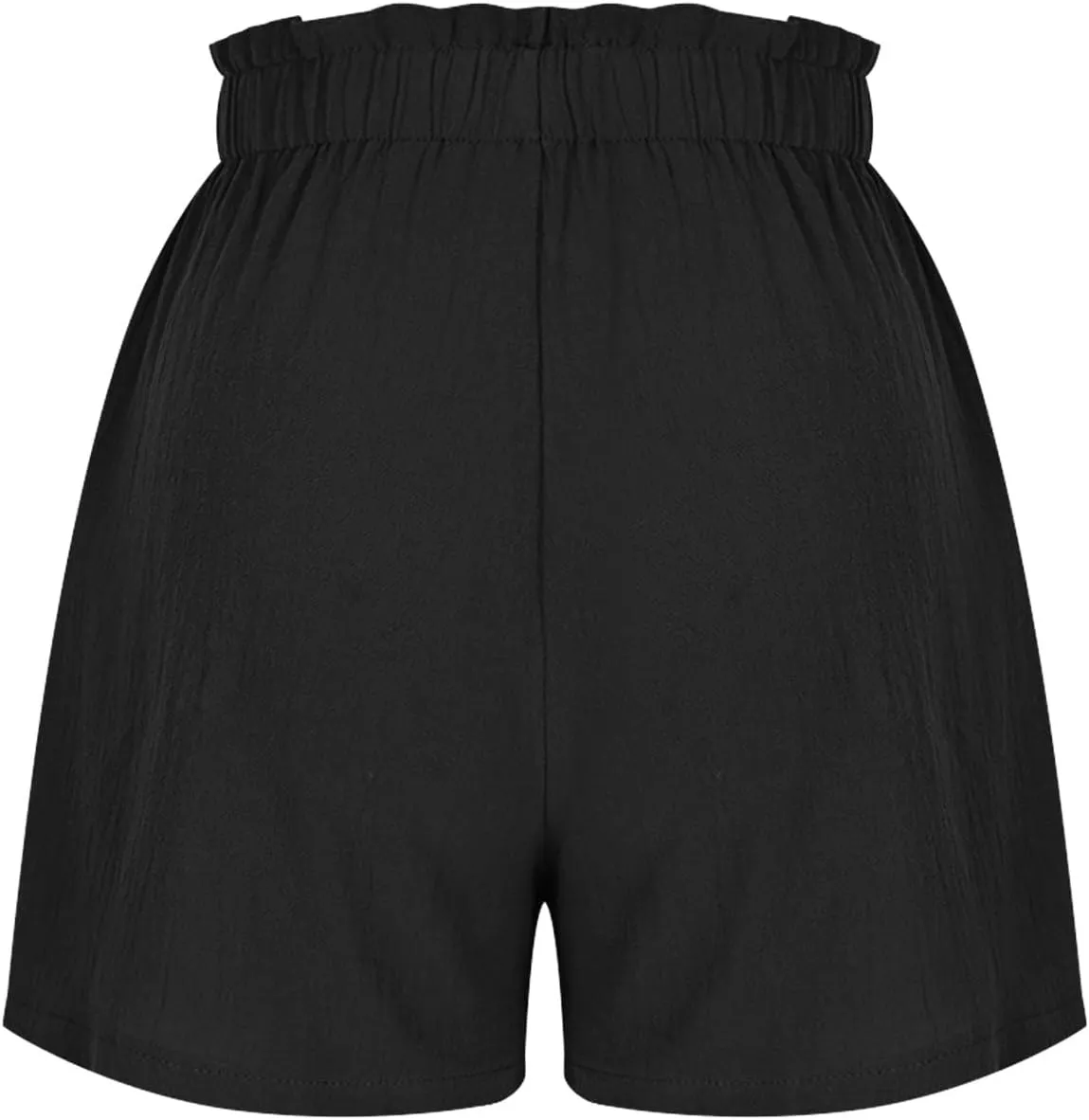 Linen Shorts for Women Summer Casual High Waisted Trousers Lightweight Drawstring Beach Loose Shorts with Pockets