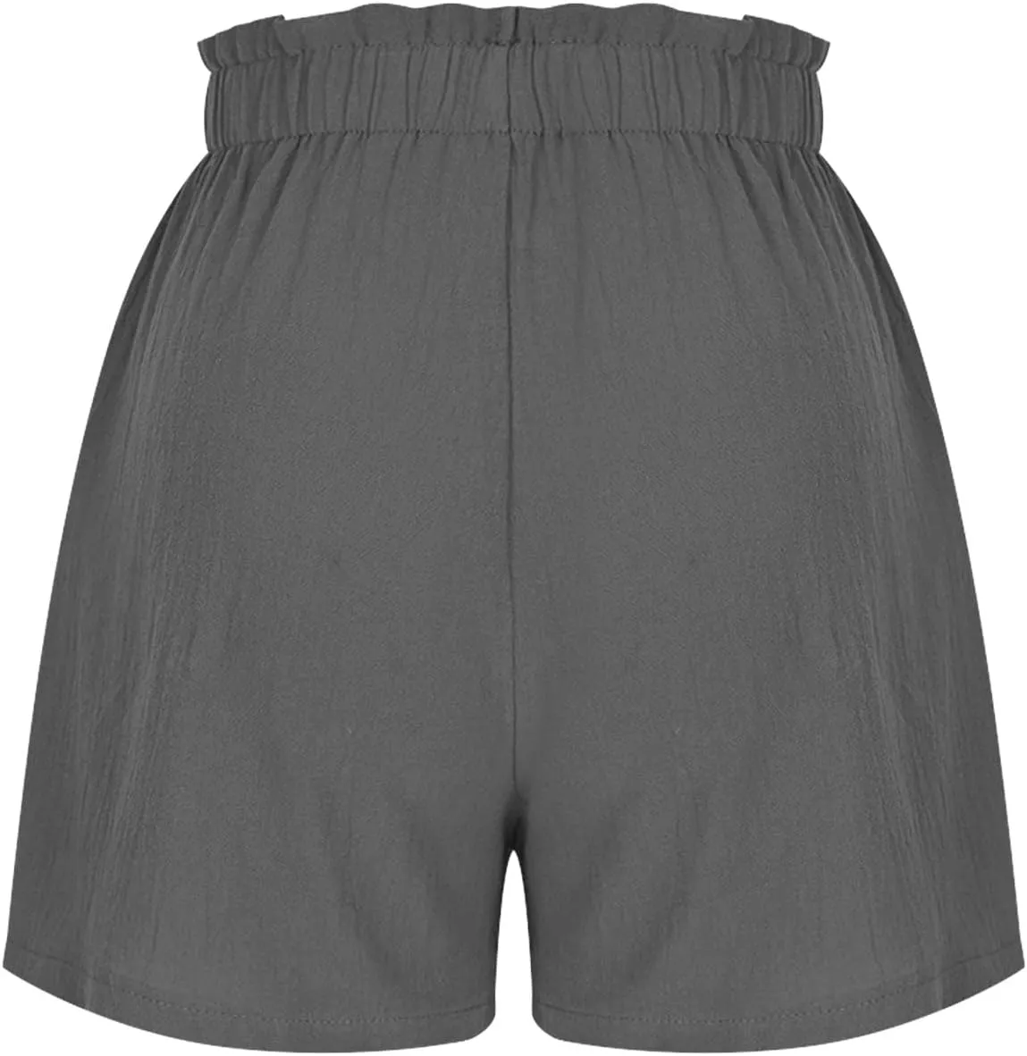 Linen Shorts for Women Summer Casual High Waisted Trousers Lightweight Drawstring Beach Loose Shorts with Pockets
