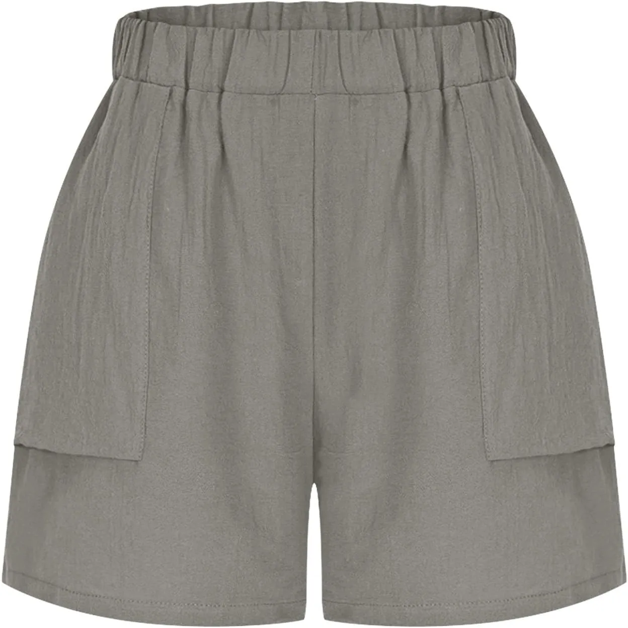 Linen Shorts for Women Summer Casual High Waisted Trousers Lightweight Drawstring Beach Loose Shorts with Pockets