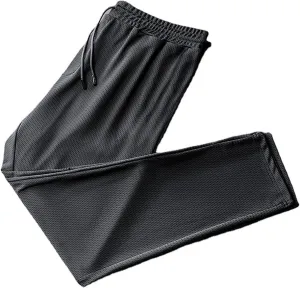 Litetao Mens Sweatpants Joggers Casual Ice Silk Sweatpants Breathable Quick Drying Hiking Pants with Drawstring Elastic Waist