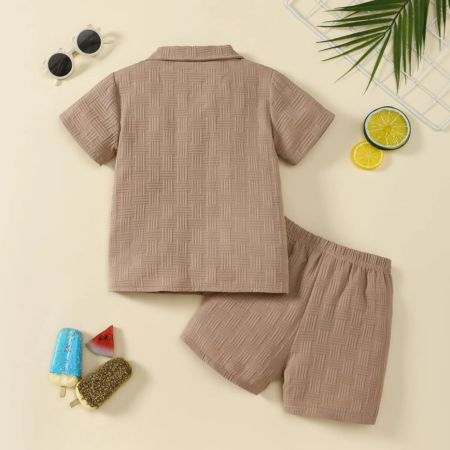 Little Boy Summer Clothes Short Sleeve Button Down Shirts   Shorts Beach Vacation Outfits