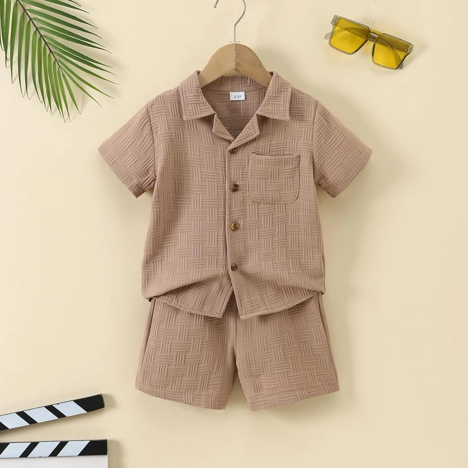 Little Boy Summer Clothes Short Sleeve Button Down Shirts   Shorts Beach Vacation Outfits