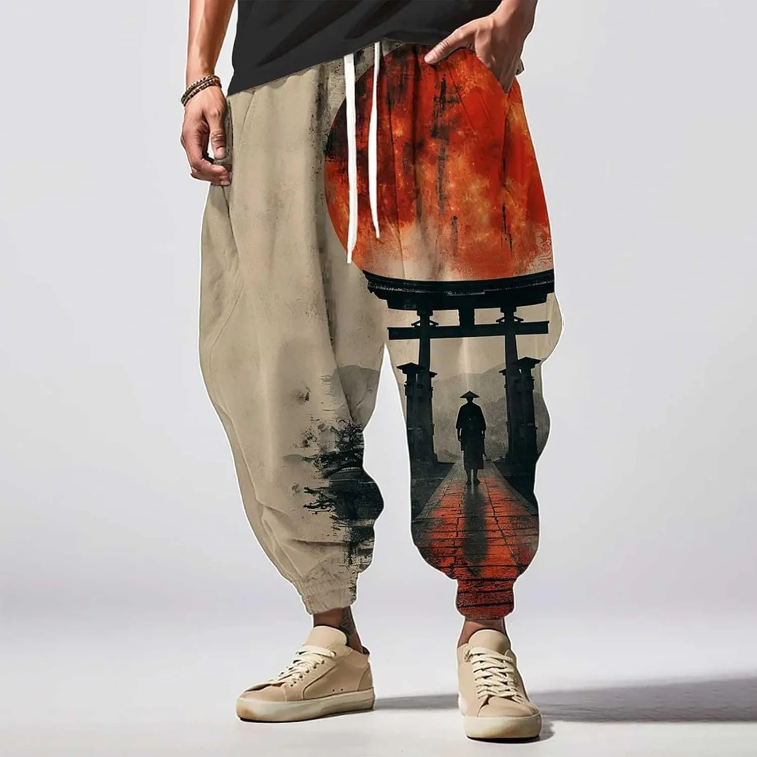 Loose Drop Crotch Trousers Fashion Street Feel Casual Sweatpants Men Cotton Baggy Hippih Yoga Harem Pants Harem