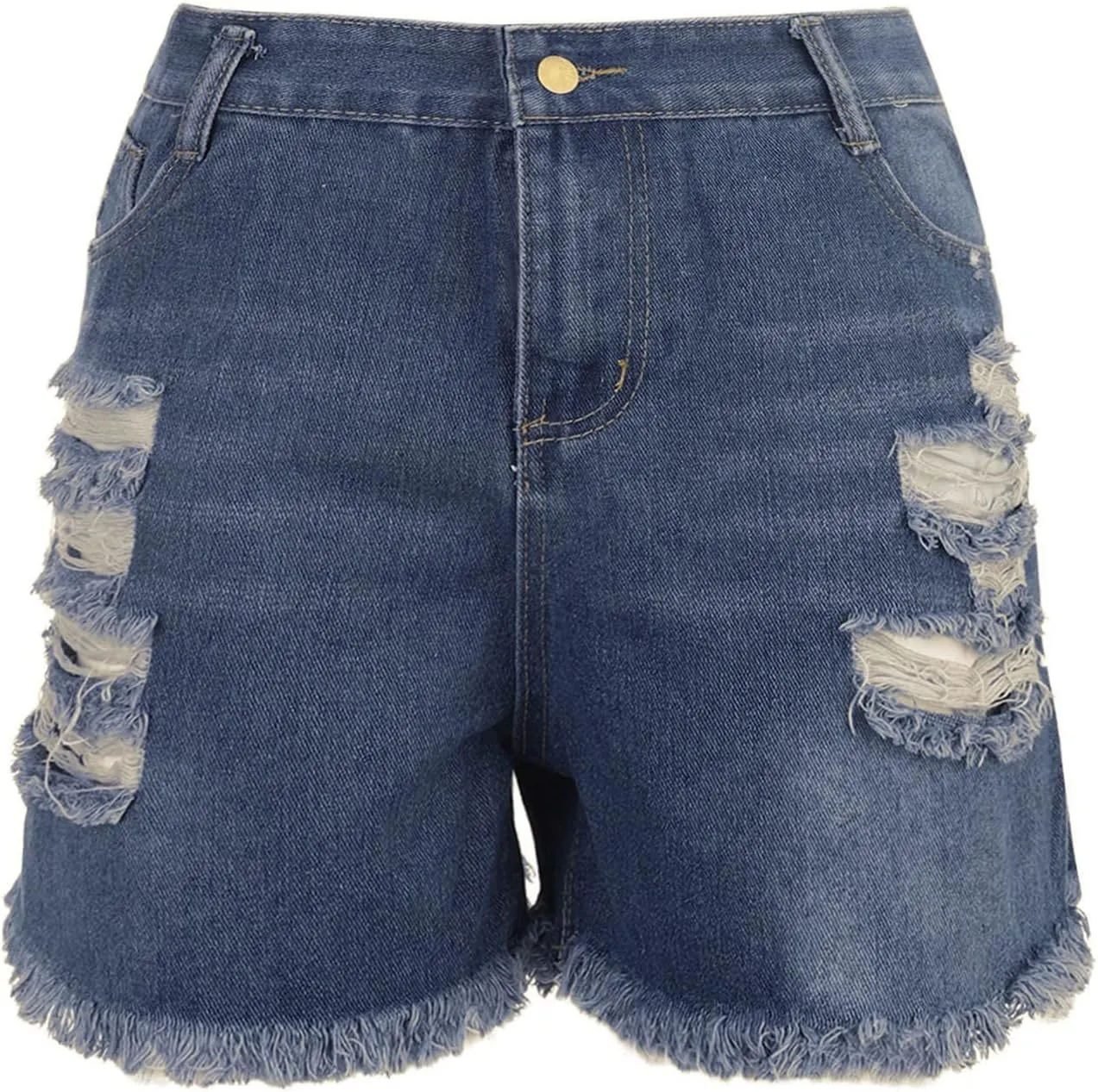 Loose Shorts For Women Denim Plus Size Denim Bermuda Jean Shorts High Waisted Ripped Distressed Shorts for Summer