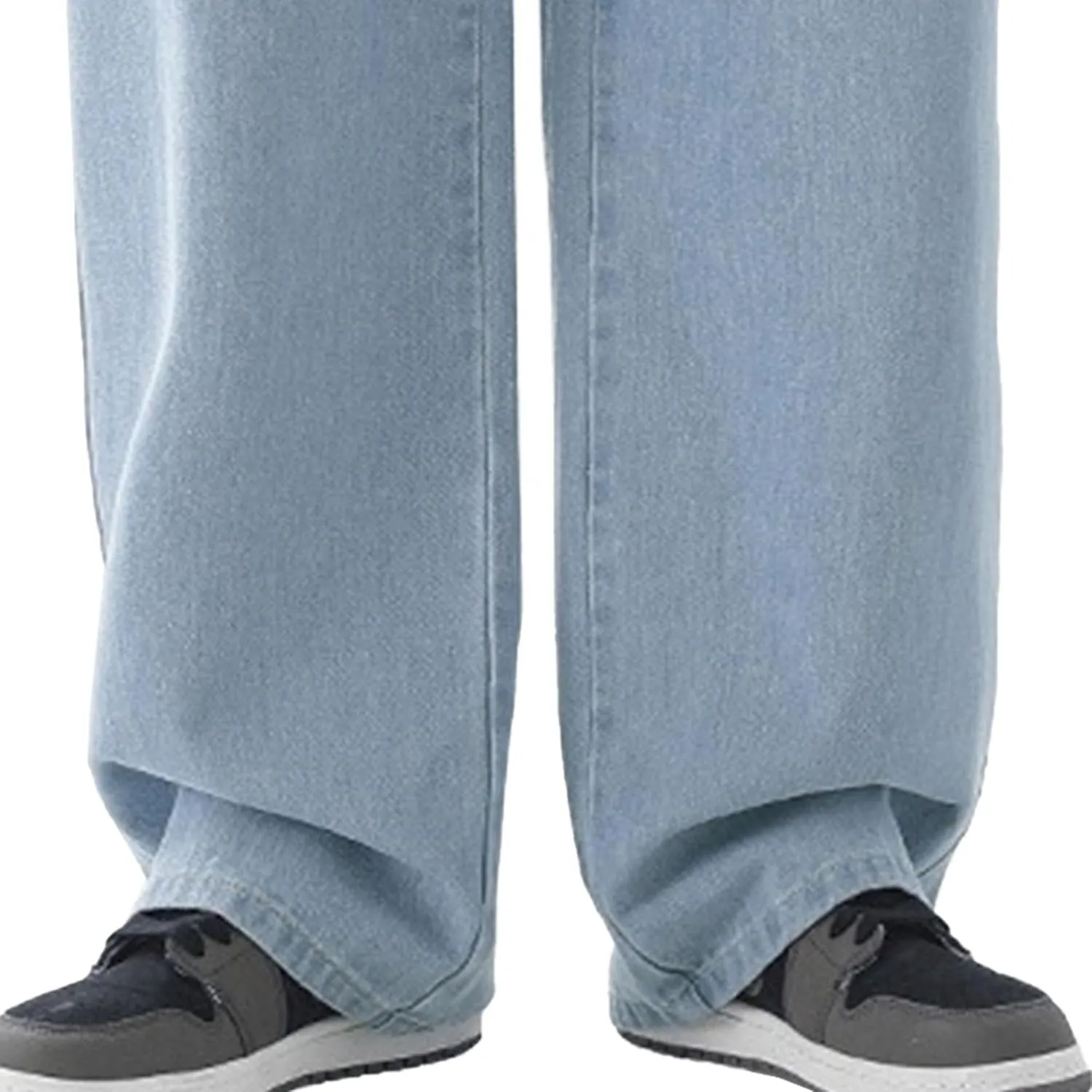 Maiyifu-GJ Casual Baggy Jeans for Men Loose Fit Straight Leg Hip Hop Jeans Drawstring Elastic Waist Wide Leg Denim Pants