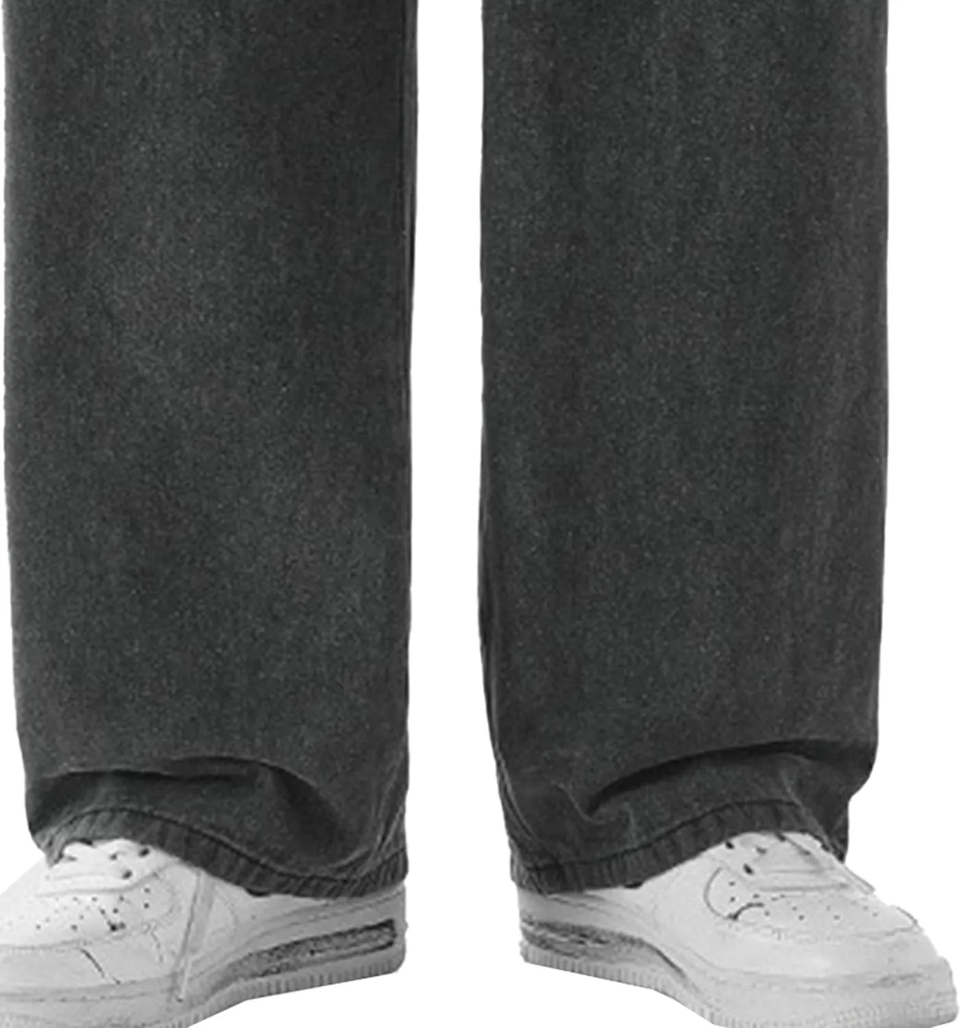Maiyifu-GJ Casual Baggy Jeans for Men Loose Fit Straight Leg Hip Hop Jeans Drawstring Elastic Waist Wide Leg Denim Pants