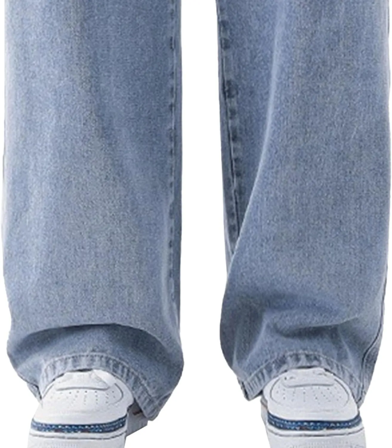 Maiyifu-GJ Casual Baggy Jeans for Men Loose Fit Straight Leg Hip Hop Jeans Drawstring Elastic Waist Wide Leg Denim Pants