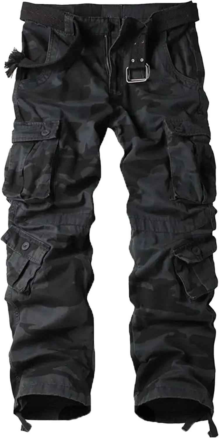 Maiyifu-GJ Men's Casual Jogger Cargo Pants Multi-Pockets Military Hiking Trousers Elastic Waist Athletic Jogger Sweatpants