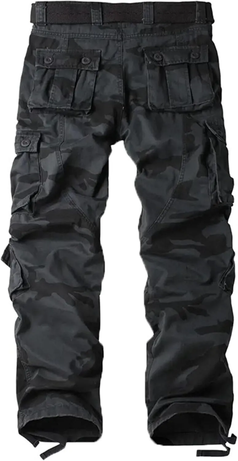 Maiyifu-GJ Men's Casual Jogger Cargo Pants Multi-Pockets Military Hiking Trousers Elastic Waist Athletic Jogger Sweatpants