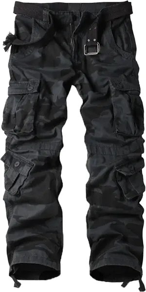 Maiyifu-GJ Men's Casual Jogger Cargo Pants Multi-Pockets Military Hiking Trousers Elastic Waist Athletic Jogger Sweatpants