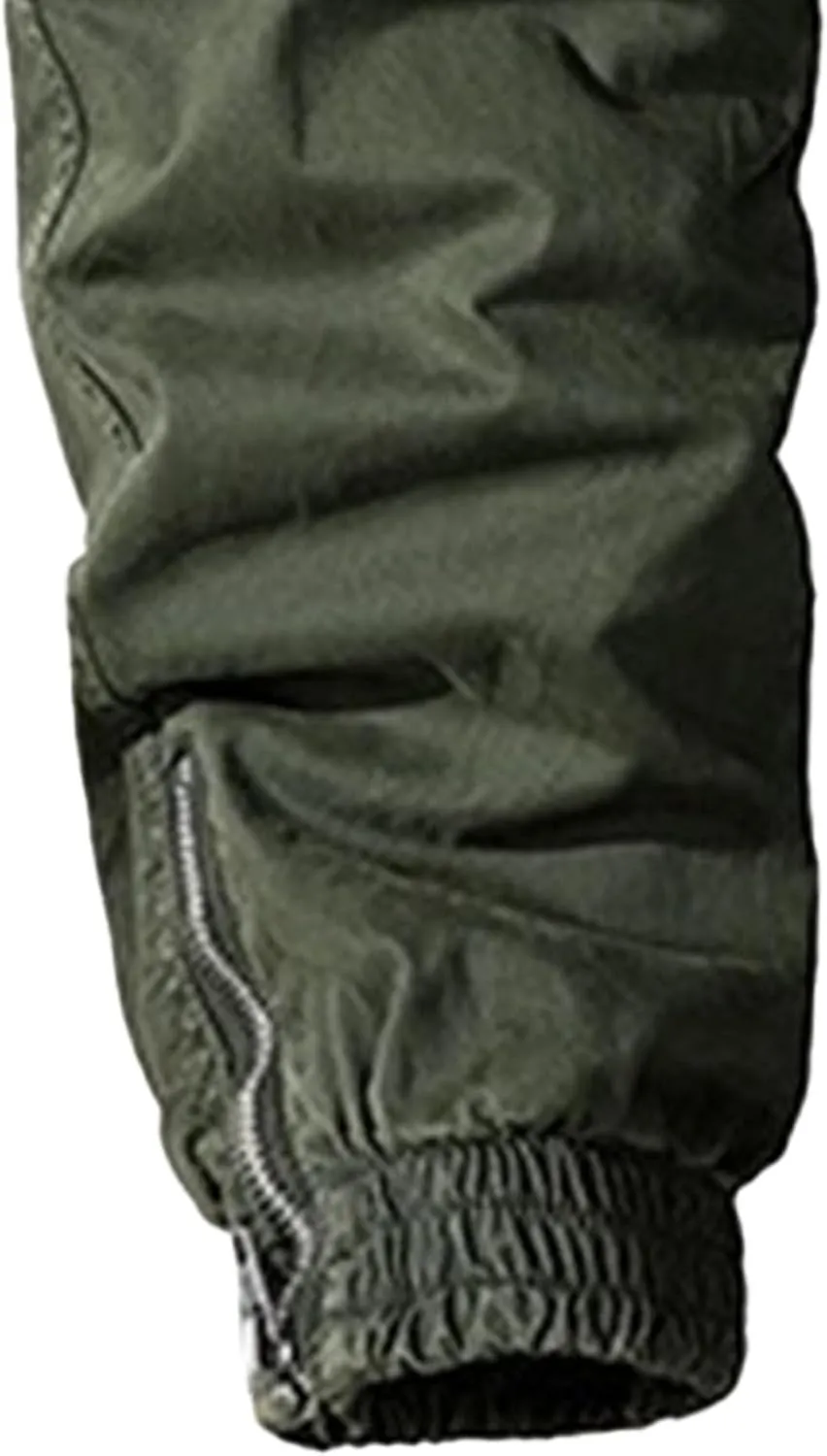 Maiyifu-GJ Men's Casual Jogger Cargo Pants Multi-Pockets Military Hiking Trousers Elastic Waist Athletic Jogger Sweatpants