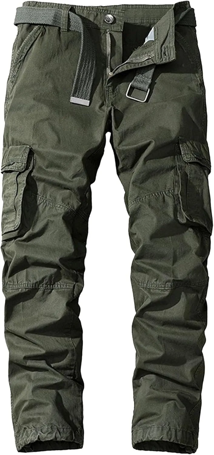 Maiyifu-GJ Men's Casual Jogger Cargo Pants Multi-Pockets Military Hiking Trousers Elastic Waist Athletic Jogger Sweatpants