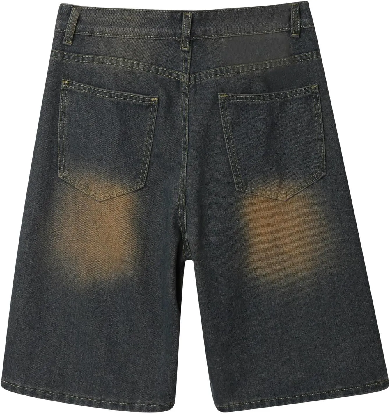 Men Baggy Jean Shorts Loose Fit Mid Denim Shorts Wide Leg Y2K Hip Hop Trendy Outfits