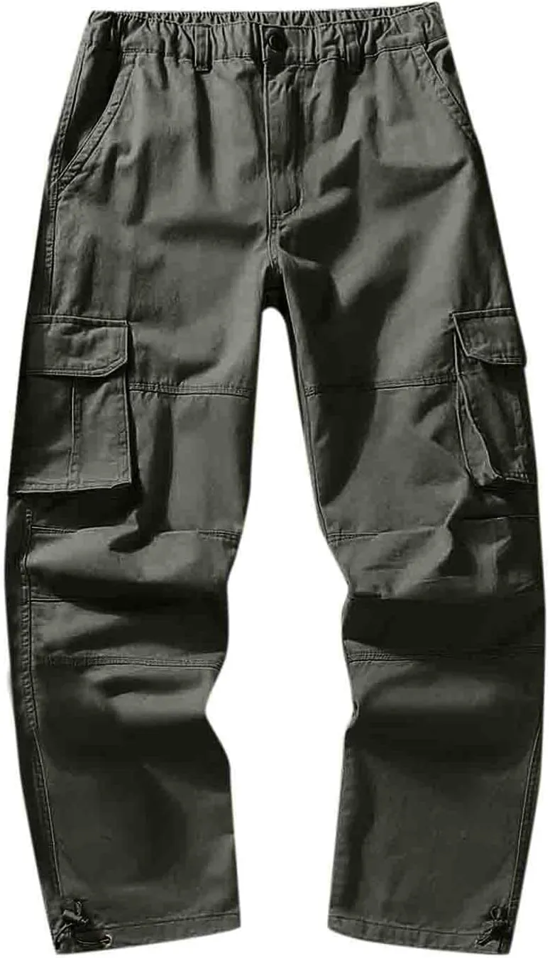 Men Cargo Work Pants Men Casual Fashion Multi Pocket Zipper Buckle Male Cargo Pants Pantalones para Construccion Hombre