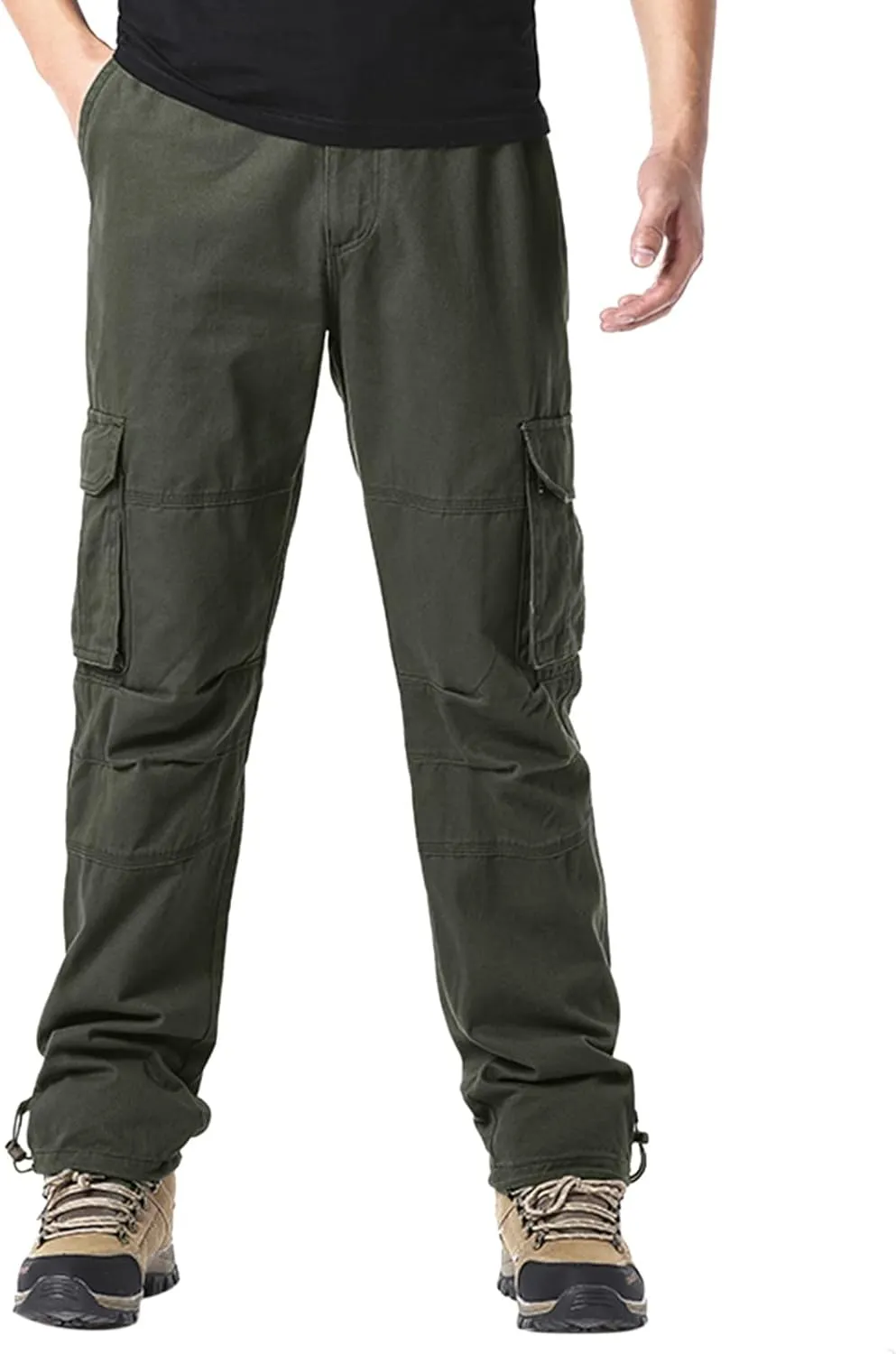 Men Cargo Work Pants Men Casual Fashion Multi Pocket Zipper Buckle Male Cargo Pants Pantalones para Construccion Hombre