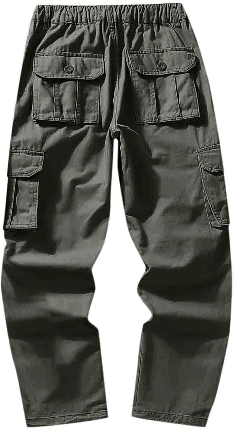 Men Cargo Work Pants Men Casual Fashion Multi Pocket Zipper Buckle Male Cargo Pants Pantalones para Construccion Hombre