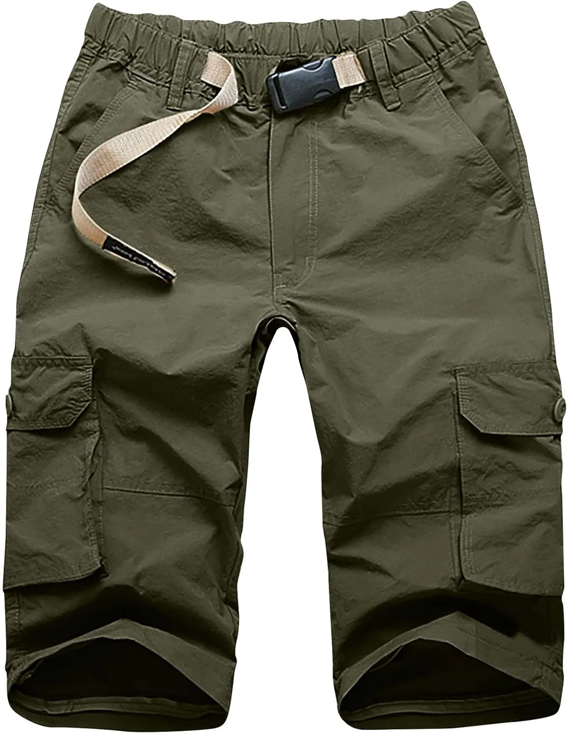Men Stretch Cargo Pants Elastic Waist Tactical Sweatpants with Multi Pockets Hiking Jogger Outdoor Trousers